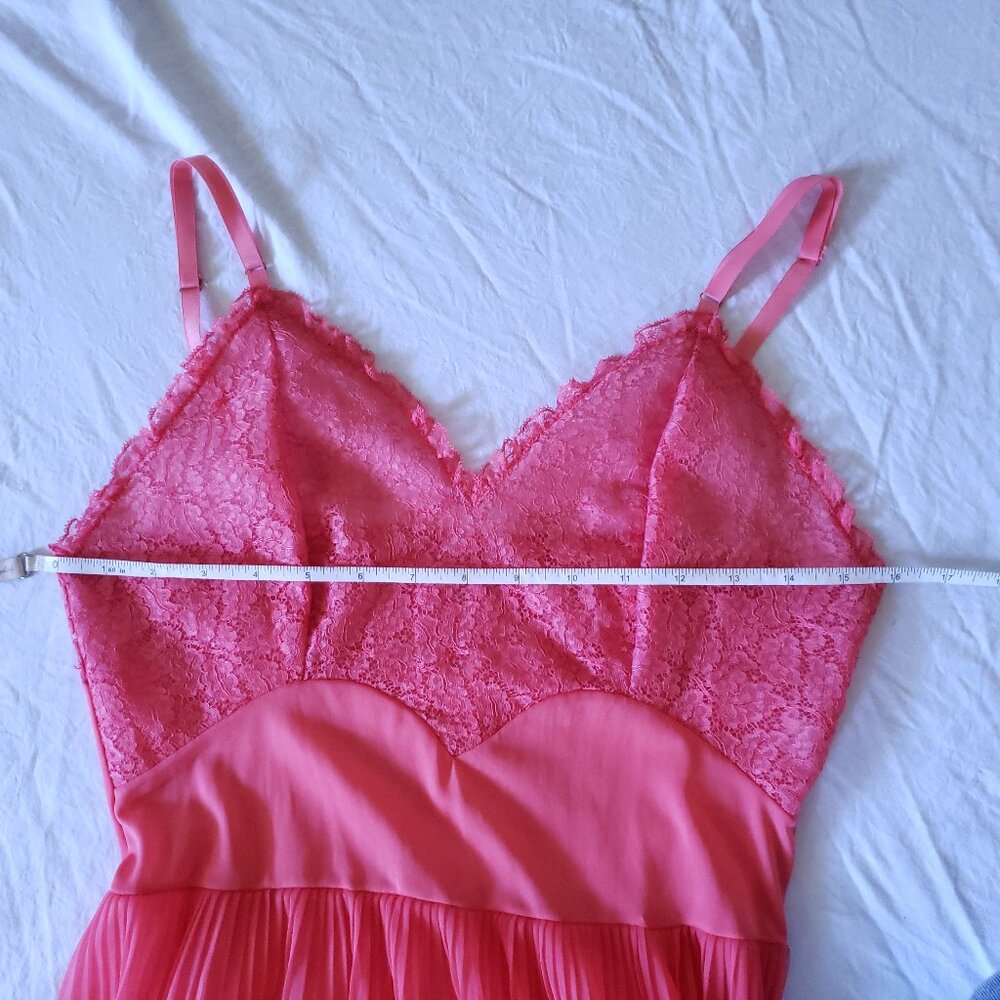 Vintage Coral Lingerie Nightdress Slip Small - Picture 11 of 14
